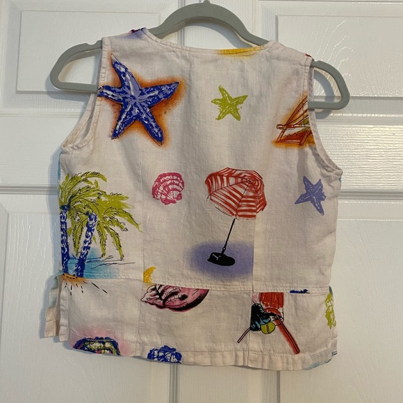 Beach Design Peplum Vest in Size Small - Picture 3 of 6